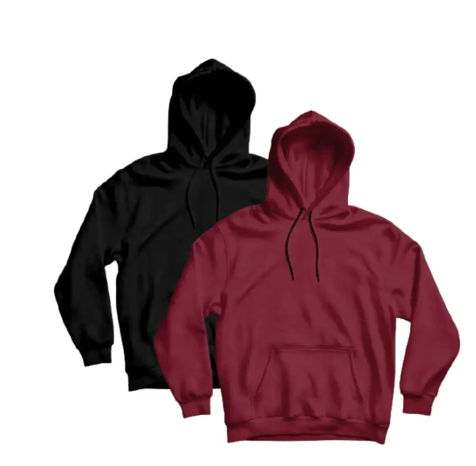 Pack of 2 Hoodies Black and Maroon